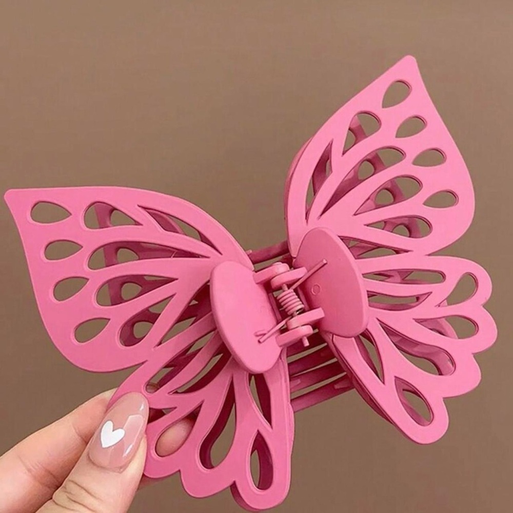 Pink and black Butterfly Hair Clip